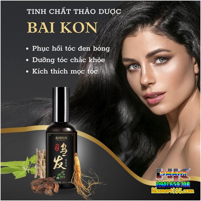 Chai xịt đen tóc BaiKon chiết xuất tinh chất Hà Thủ Ô 100ml