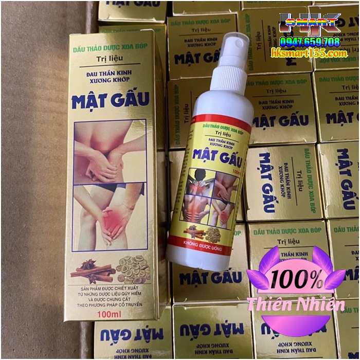 Chai Xịt Tinh Dầu Thảo Dược Xoa Bóp Mật Gấu 100ml