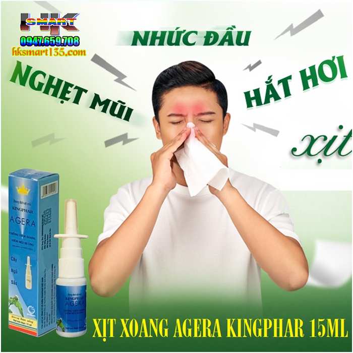 Chai Xịt Xoang Ngũ Sắc Agera Kingphar 15ml- Thông Mũi Sát Khuẩn, Chống Viêm Xoang, Viêm Mũi Dị Ứng Cấp Và Mãn Tính