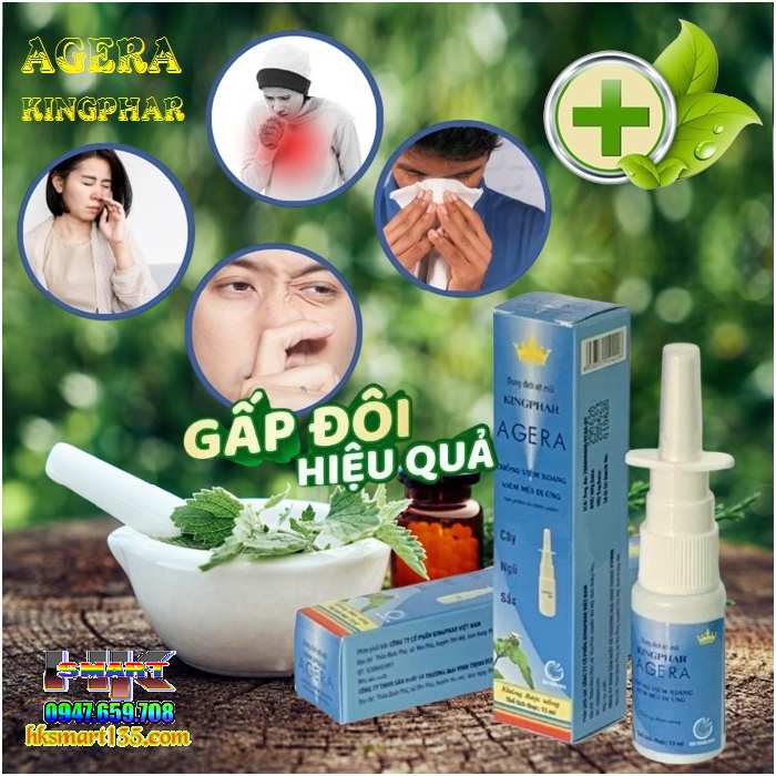Chai Xịt Xoang Ngũ Sắc Agera Kingphar 15ml- Thông Mũi Sát Khuẩn, Chống Viêm Xoang, Viêm Mũi Dị Ứng Cấp Và Mãn Tính
