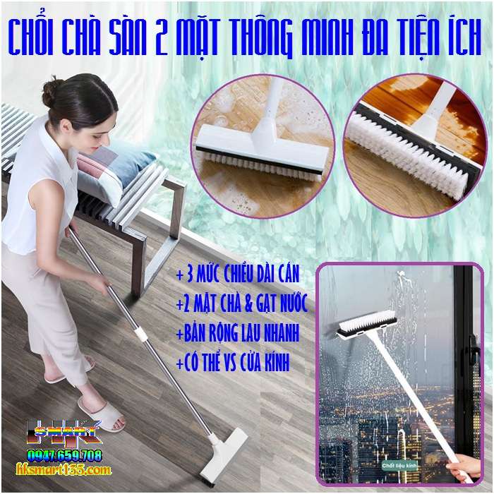 Chổi chà sàn nhà 2 mặt thông minh đa tiện ích