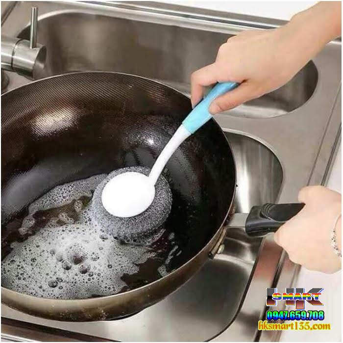 Chổi cọ rửa xoong nồi với búi thép tháo rời