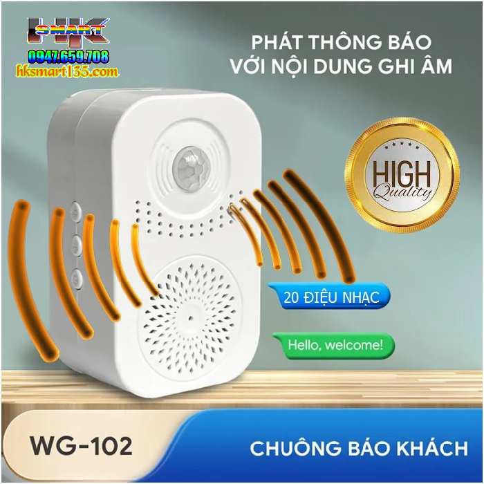 Chuông báo khách tự động hỗ trợ ghi âm