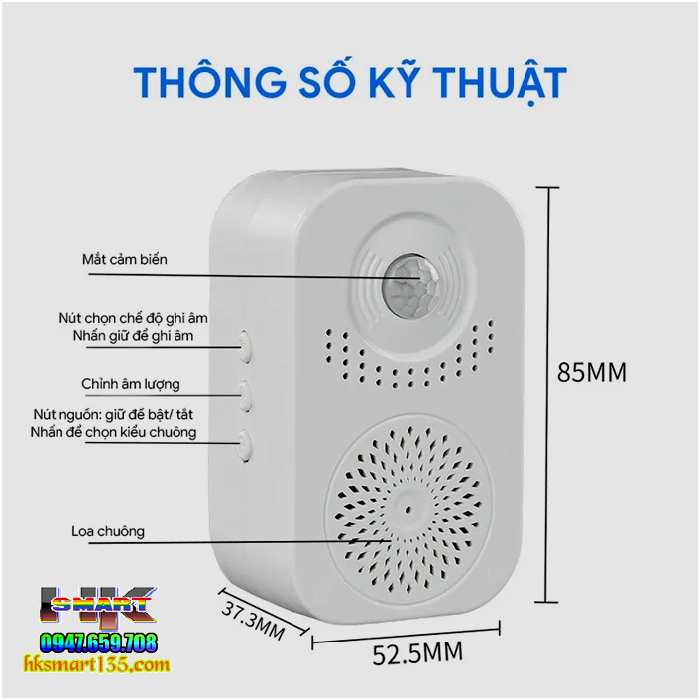 Chuông báo khách tự động hỗ trợ ghi âm