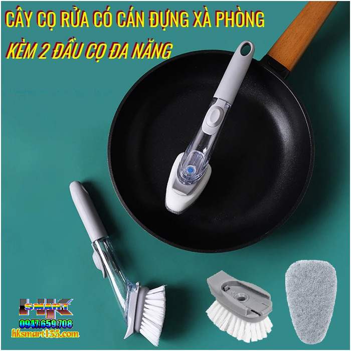 Chổi cọ bếp tích hợp ngăn chứa xà phòng