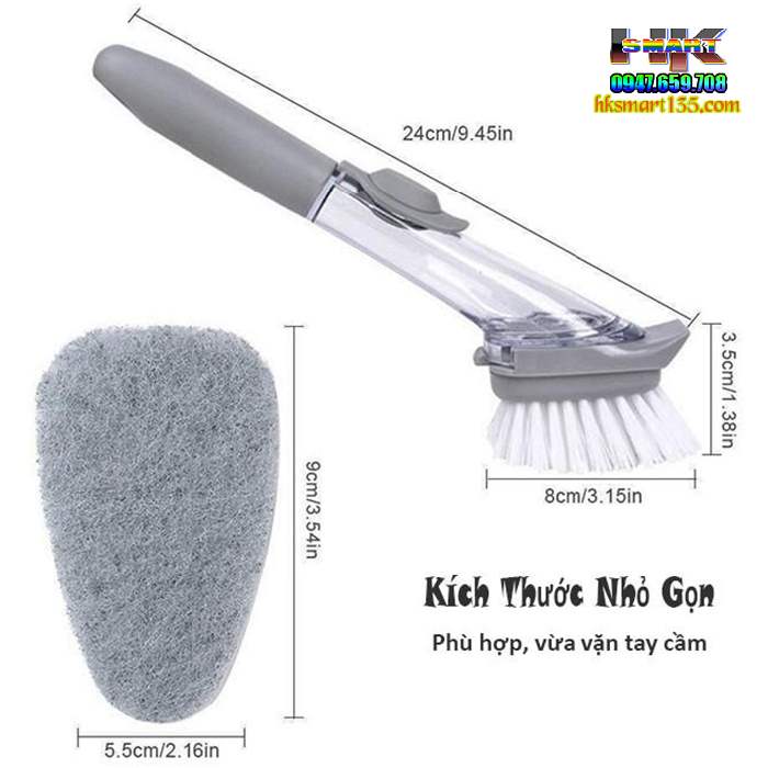 Chổi cọ bếp tích hợp ngăn chứa xà phòng
