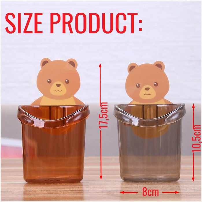 Cốc Gấu Đựng Bàn Chải Kem Đánh Răng Dán Tường Đa Năng