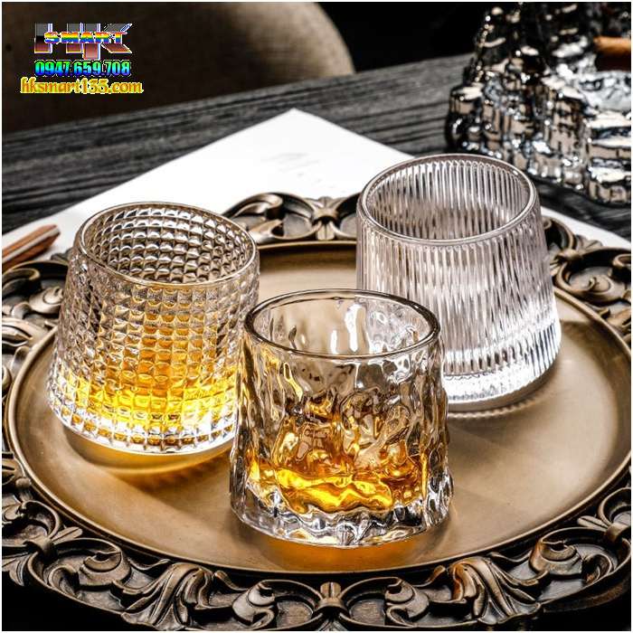 Bộ 6 cốc lắc đít lồi thủy tinh 180ml dùng uống rượu