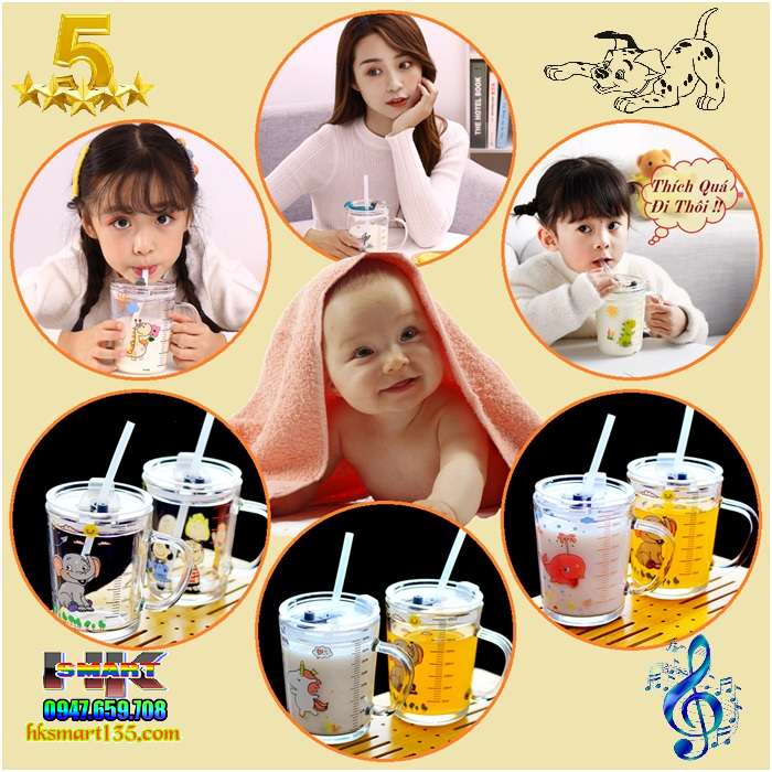 Cốc thuỷ tinh 3in1 350ml siêu tiện lợi