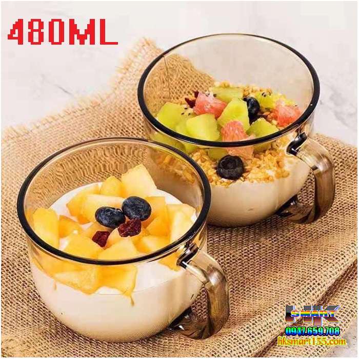 Cốc thủy tinh đa tiện ích 480ml có quai
