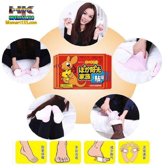 Miếng dán giữ nhiệt Nhật Bản Kangaroo Gói 10 Miếng
