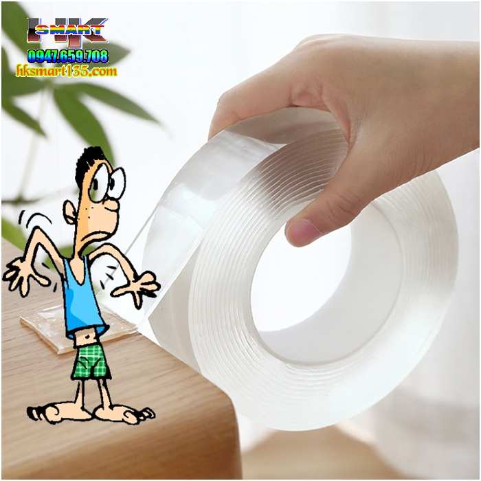 Cuộn băng dán silicon 2 mặt trong suốt siêu dính