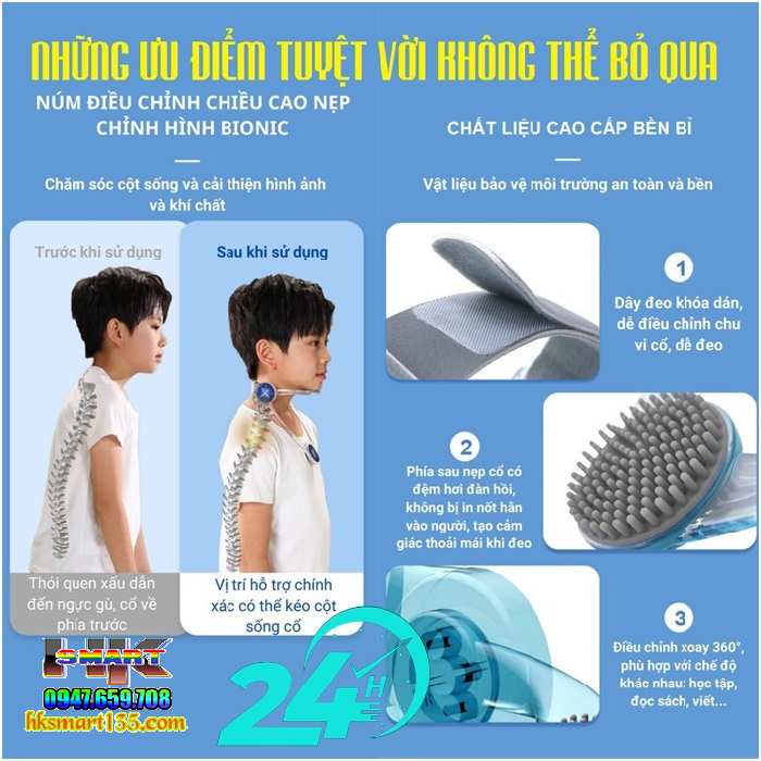 Đai Đeo Cổ Chống Cận- Chống Gù Kyodo- Điều Chỉnh Tư Thế Dáng Ngồi
