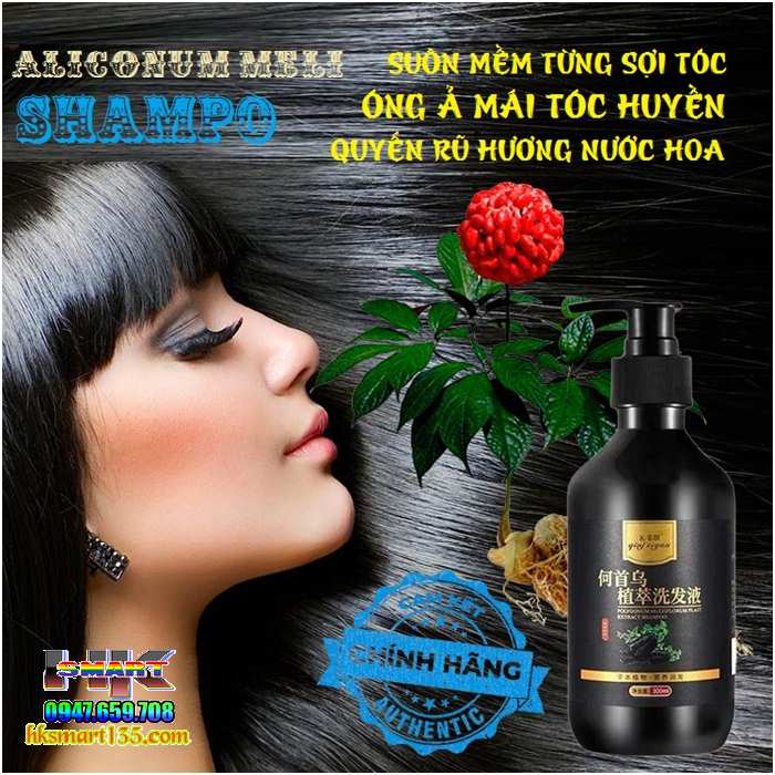 Dầu Gội Làm Đen Tóc Linh Chi Hà Thủ Ô ALICONUM MELI Nội Địa Trung