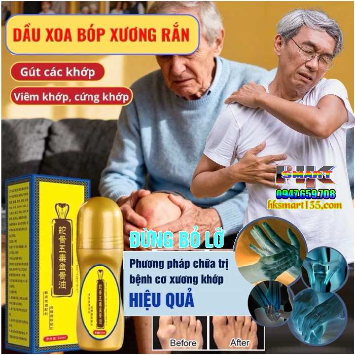 Dầu Lăn Xương Rắn Ngũ Độc Kim Cốt Du 50ml- Giảm Đau Xương Khớp Toàn Thân