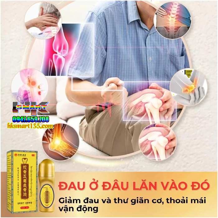 Dầu Lăn Xương Rắn Ngũ Độc Kim Cốt Du 50ml- Giảm Đau Xương Khớp Toàn Thân