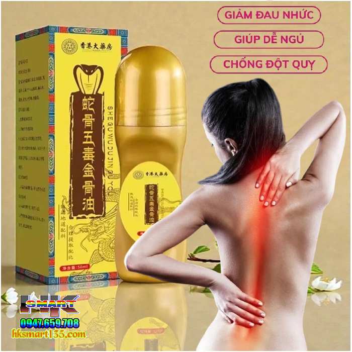 Dầu Lăn Xương Rắn Ngũ Độc Kim Cốt Du 50ml- Giảm Đau Xương Khớp Toàn Thân