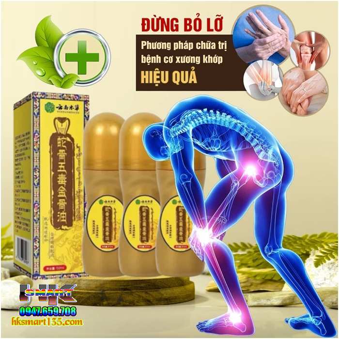 Dầu Lăn Xương Rắn Ngũ Độc Kim Cốt Du 50ml- Giảm Đau Xương Khớp Toàn Thân