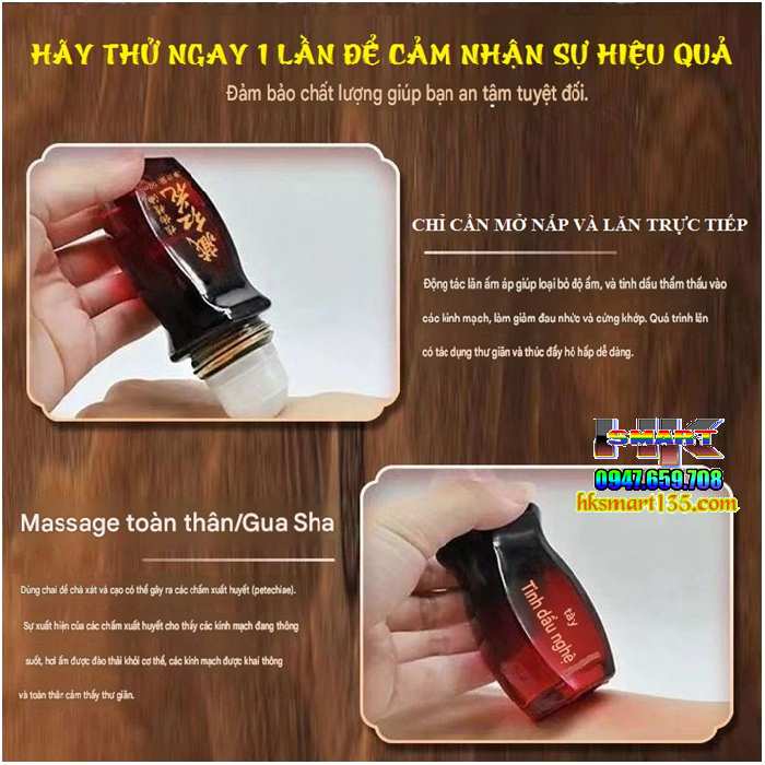 Dầu Nóng Cạo Gió Đả Thông Kinh Lạc Cổn Cổn Thông Dạng Lăn 50ml- Giúp Cải Thiện Đau Cổ Vai Gáy Giảm Đau Nhức Xương Khớp