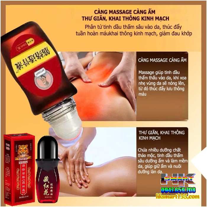 Dầu Nóng Cạo Gió Đả Thông Kinh Lạc Cổn Cổn Thông Dạng Lăn 50ml- Giúp Cải Thiện Đau Cổ Vai Gáy Giảm Đau Nhức Xương Khớp