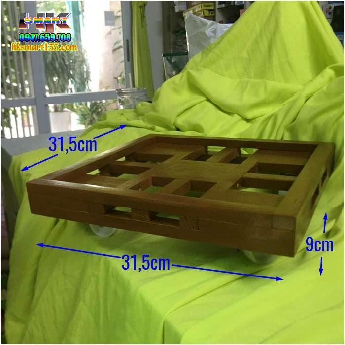 Đế Gỗ Để Chậu Cây Có bánh Xe Di Chuyển