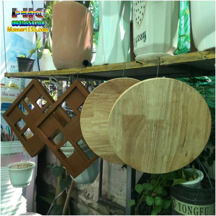 Đế Gỗ Để Chậu Cây Có bánh Xe Di Chuyển