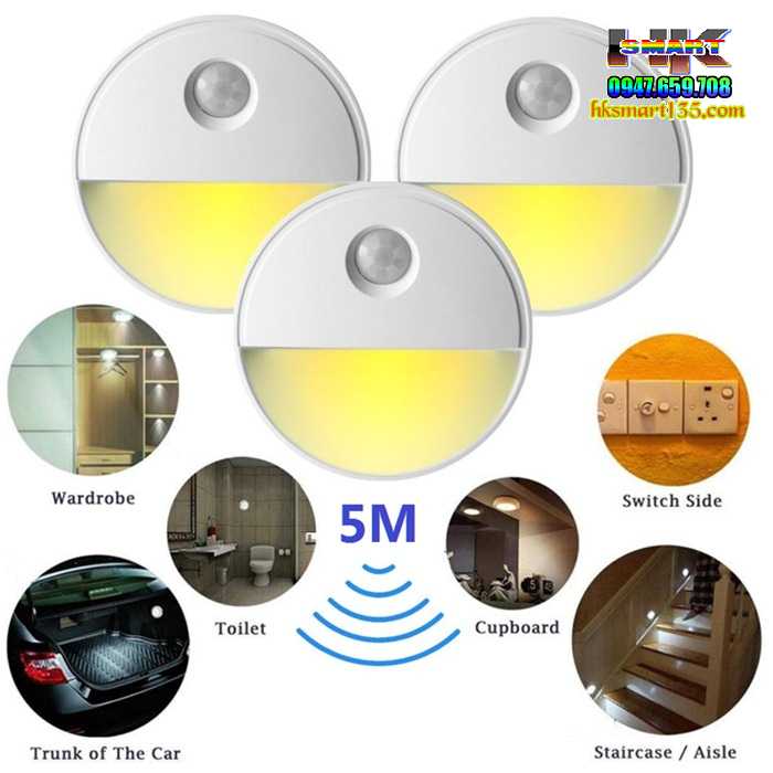 Đèn Led Cảm Ứng Gắn Tường Hình Bán Nguyệt