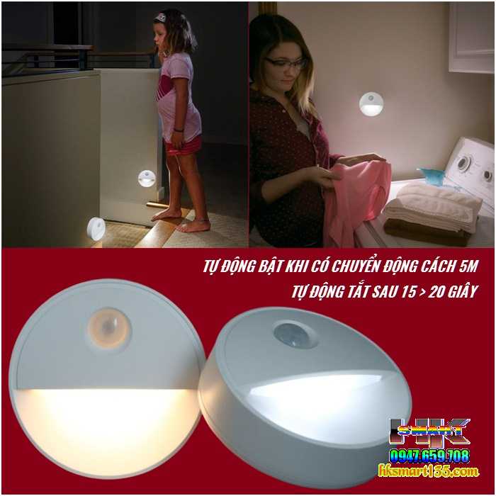 Đèn Led Cảm Ứng Gắn Tường Hình Bán Nguyệt