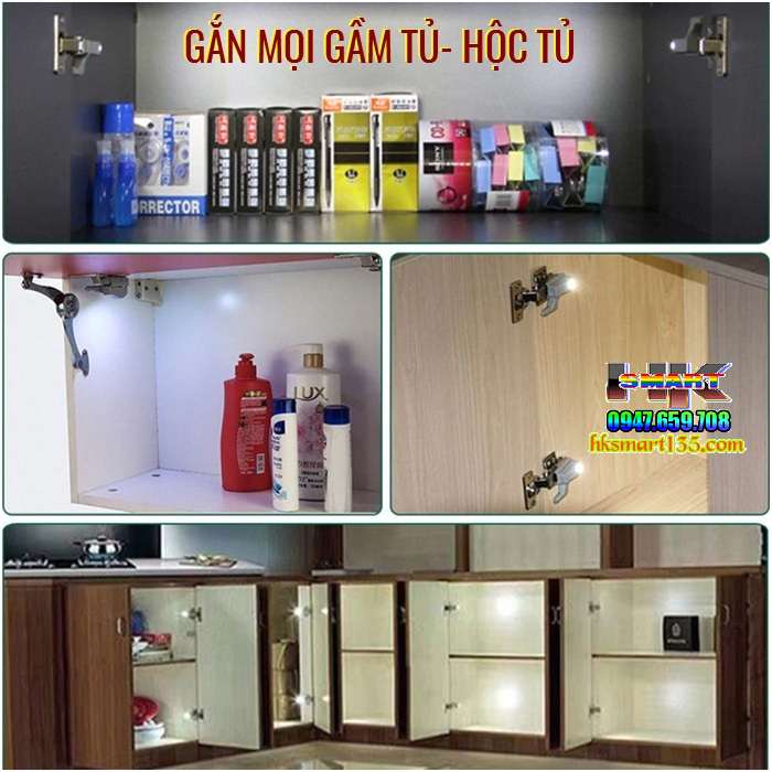 Đèn Led Gắn Bản Lề Tủ Bếp