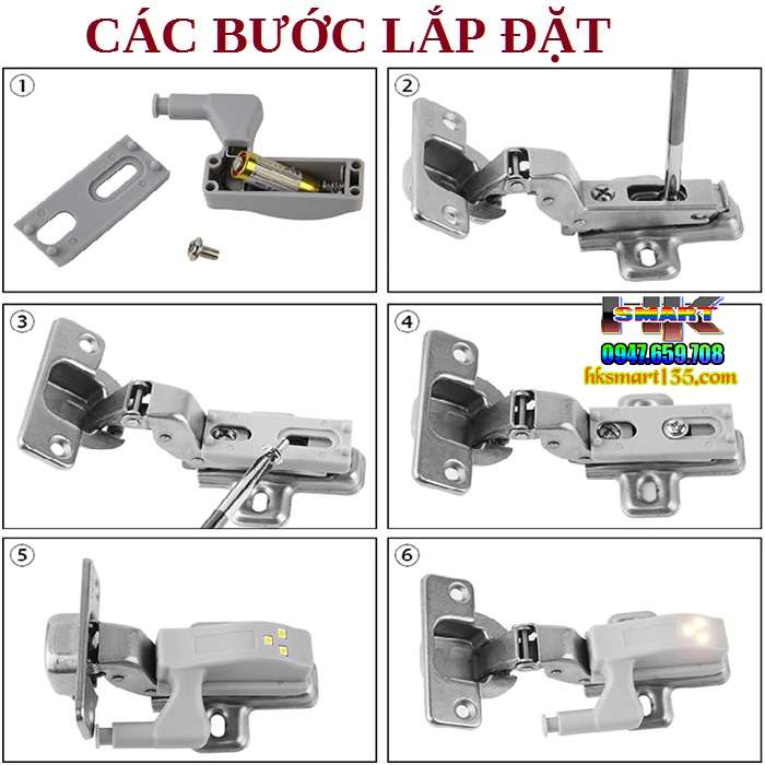 Đèn Led Gắn Bản Lề Tủ Bếp