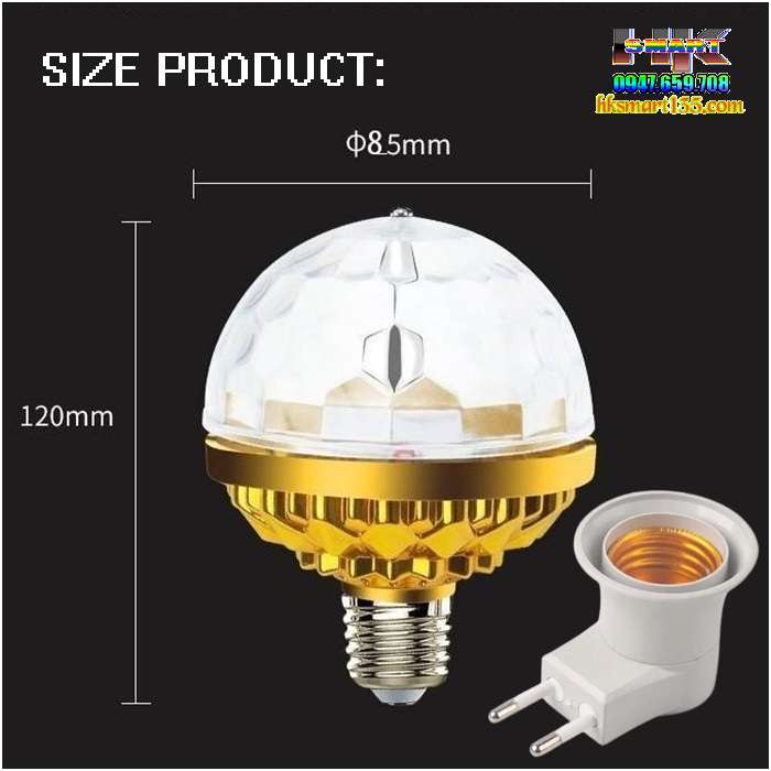 Đèn chớp sân khấu 7 màu xoay 360 độ