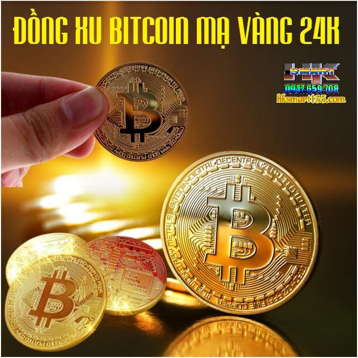 Đồng Xu Bitcoin mạ vàng