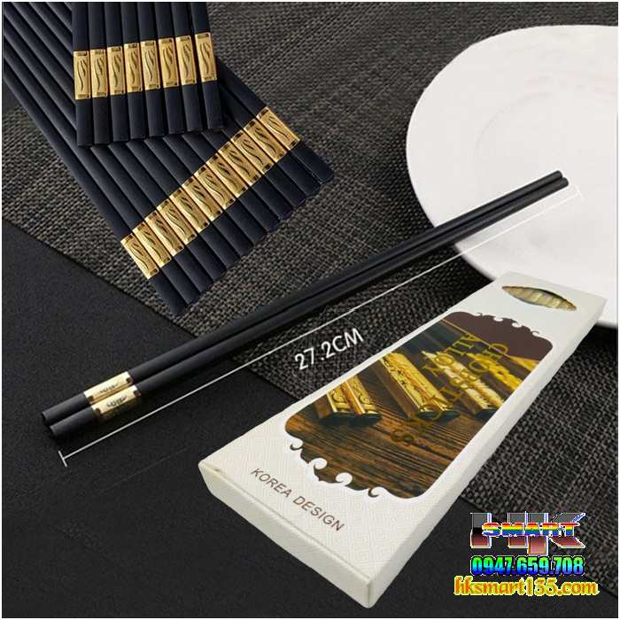 Đũa sừng bọc vàng-bạc cao cấp
