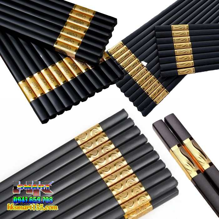 Đũa sừng bọc vàng-bạc cao cấp