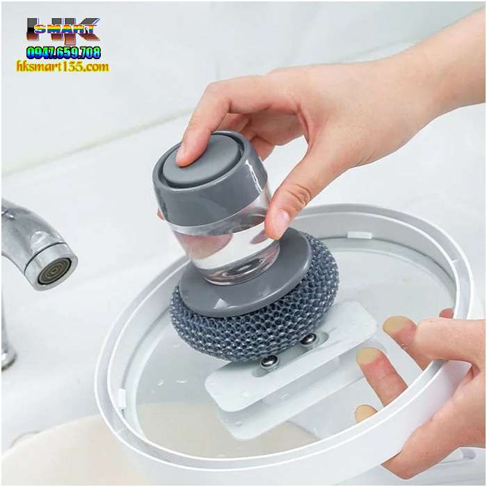 Dụng cụ cọ rửa đa năng kiêm ngăn chứa xà phòng