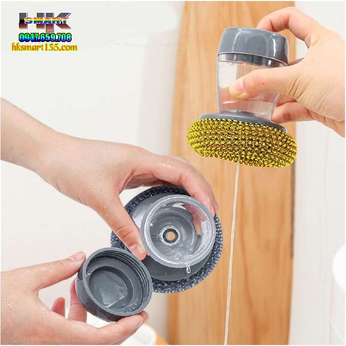 Dụng cụ cọ rửa đa năng kiêm ngăn chứa xà phòng