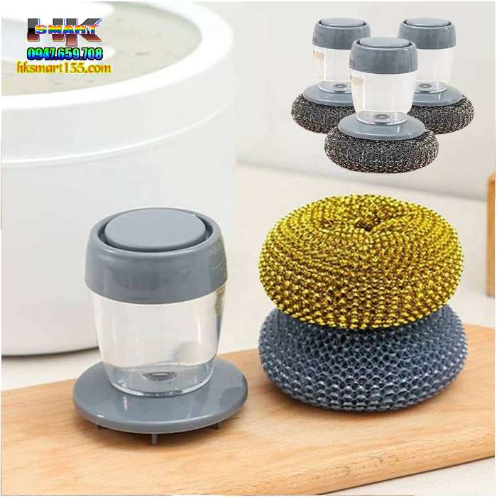 Dụng cụ cọ rửa đa năng kiêm ngăn chứa xà phòng