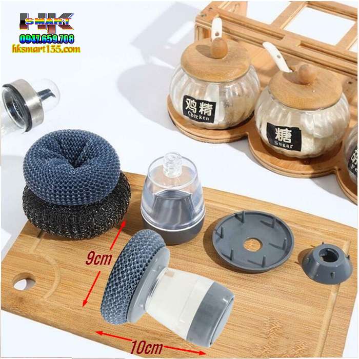 Dụng cụ cọ rửa đa năng kiêm ngăn chứa xà phòng