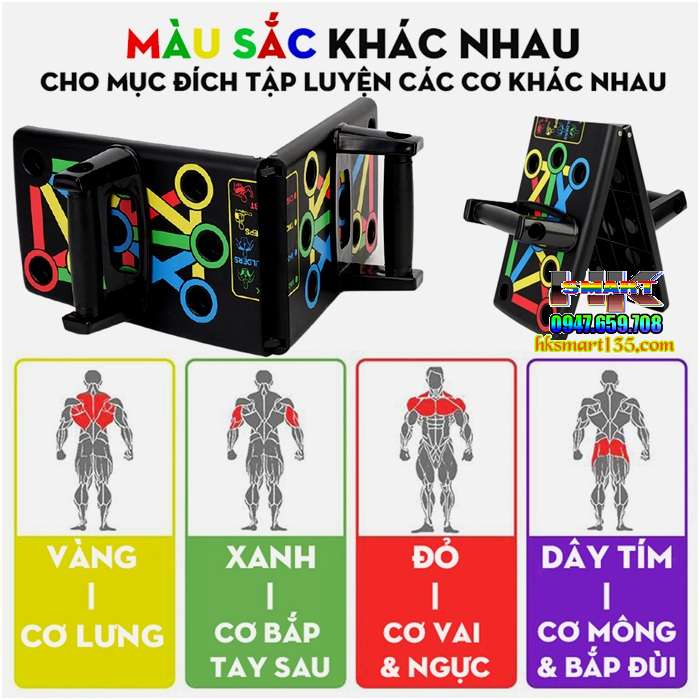 Bộ Dụng Cụ Hít Đất Chống Đẩy 9 in 1