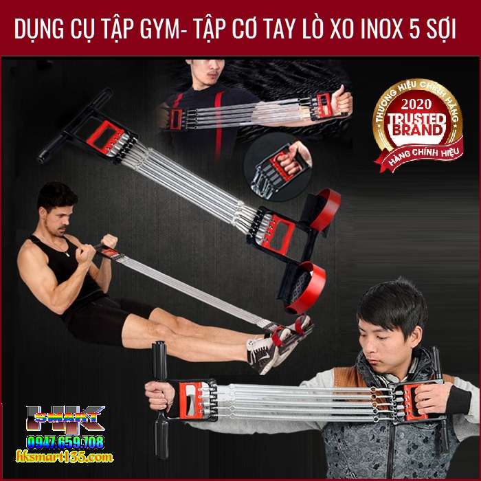 Dụng cụ tập Gym- tập cơ tay lò xo Inox 5 sợi