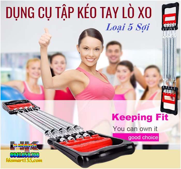 Dụng cụ tập Gym- tập cơ tay lò xo Inox 5 sợi