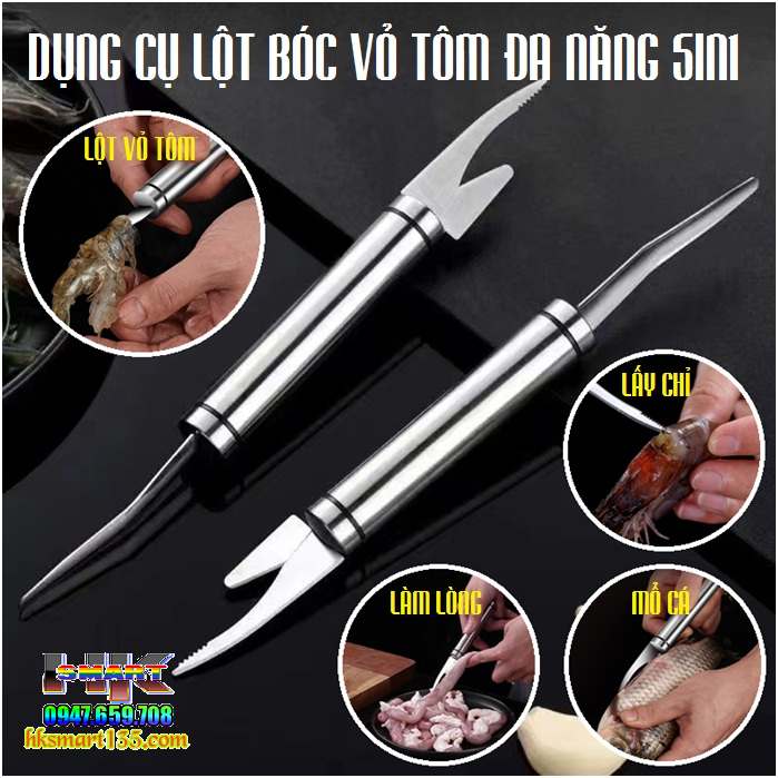 Dụng cụ lột vỏ tôm đa năng 5 trong 1