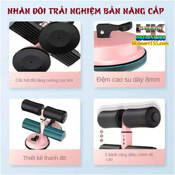 Dụng cụ tập bụng chữ T 2 tầng đế hít kép đa năng