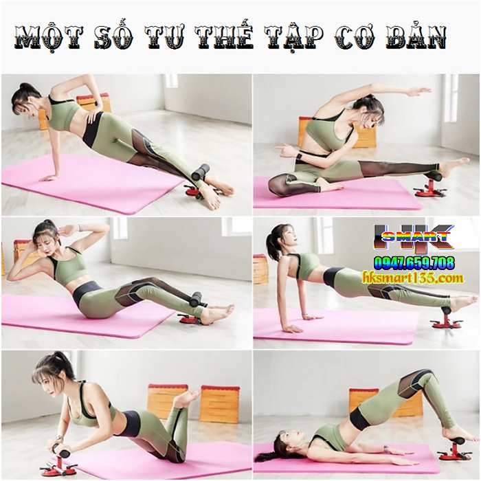 Dụng cụ tập bụng chữ T 2 tầng đế hít kép đa năng