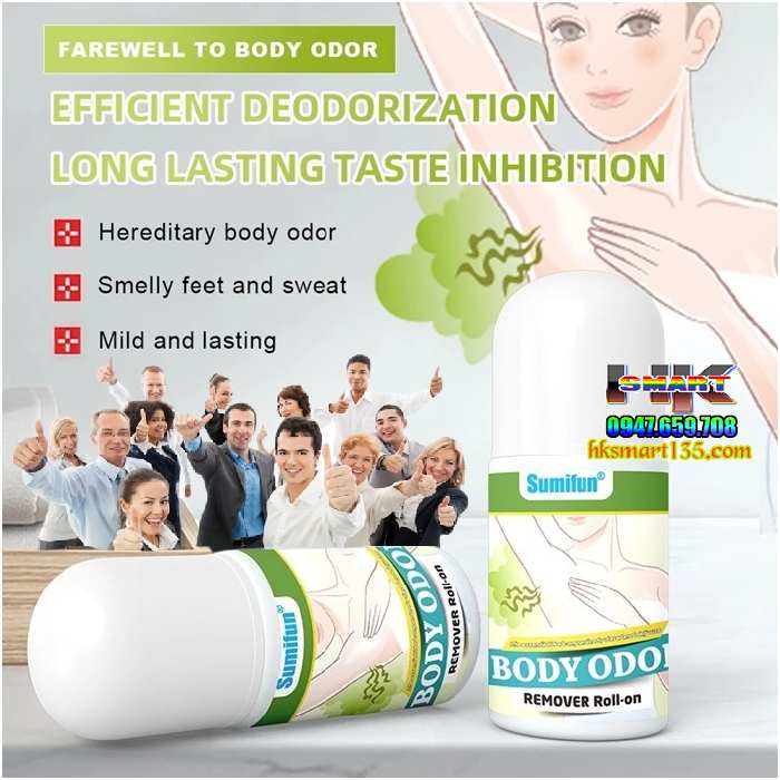 Dưỡng Thể Lăn Khử Mùi Cơ Thể Sumifun Body Odour Remover Roll-on 60ml- Đánh Bay Giảm Tiết Mùi Hôi Nách, Hôi Chân, se Khô Hết Thâm Cho Nam Nữ