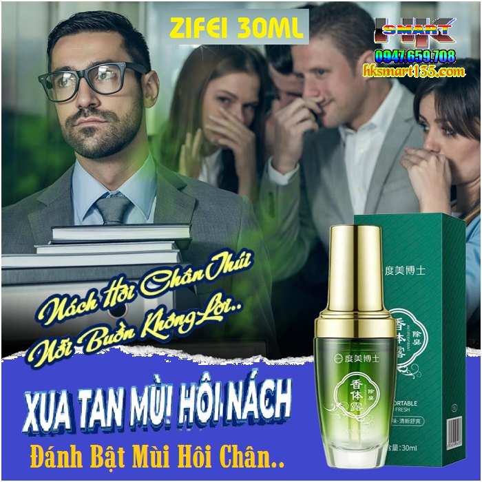 Dưỡng Thể Xịt Khử Mùi Cơ Thể Zifei Nam Kinh Đông Y Trung Hoa 30ml- Hỗ Trợ Giảm Tiết Mùi Hôi Nách, Hôi Chân,se Khô Hết Thâm Cho Nam Nữ
