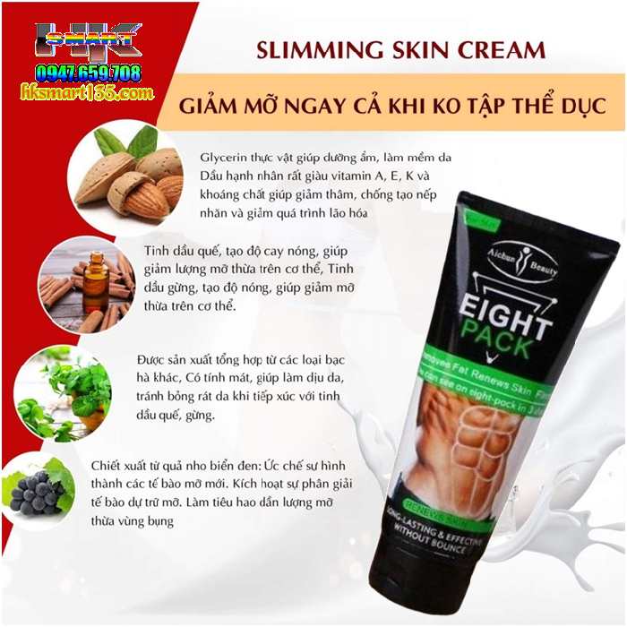 Eight Pack Aichun Beauty- Kem Đốt Mỡ Thừa Tăng Săn Chắc Cơ Bụng Cho Nam Nữ