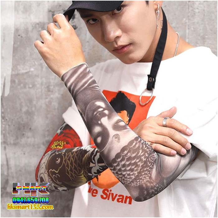 Găng bao tay hình Xăm 3D giả Tattoo nghệ thuật CAO CẤP Nam Nữ dài chống  nắng chống tia UV  Tất vớ tay  Lazadavn