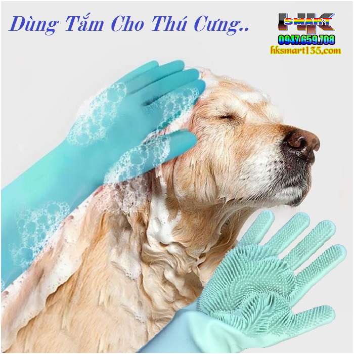 Găng tay lau rửa đa năng silicon 2in1