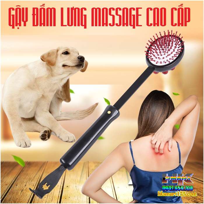 Gậy đấm gãi lưng massage 3 trong 1 cao cấp